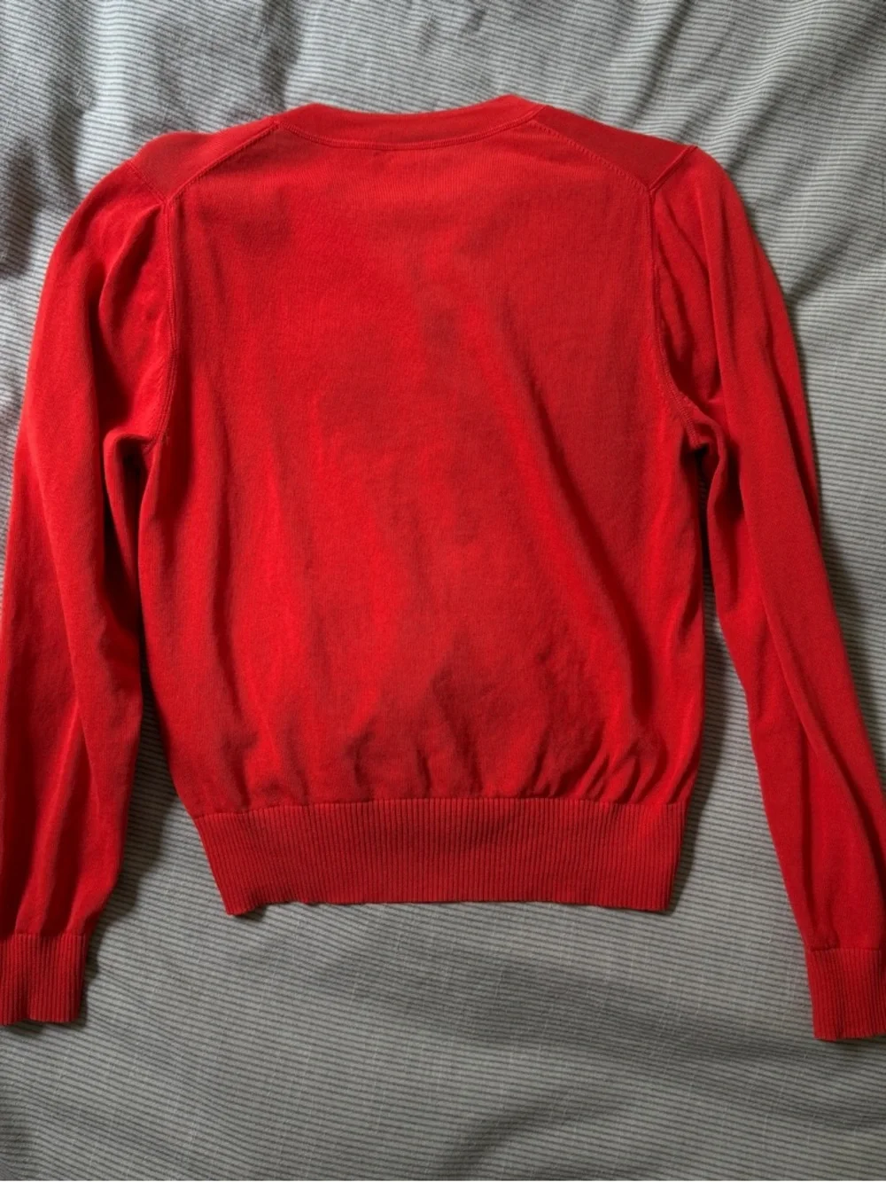 J. Crew Red Button-Front Crewneck Cardigan
